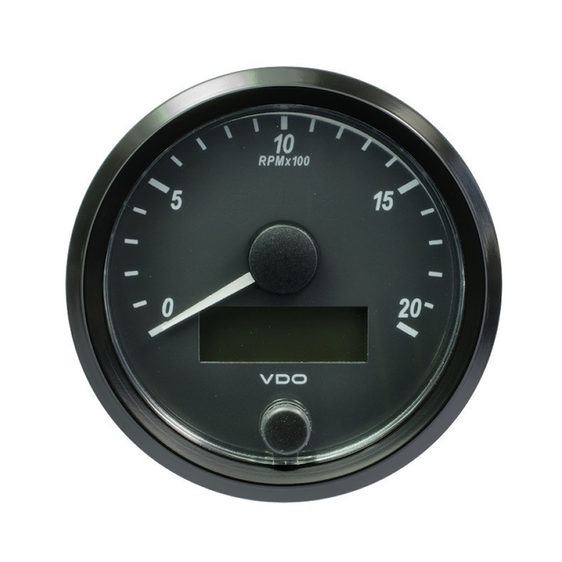 VDO SingleViu Tachometer 2.000 RPM Black 80mm